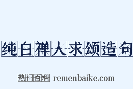 纯白禅人求颂造句是什么意思的图片